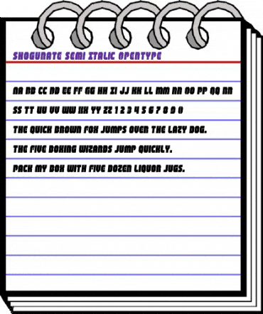 Shogunate Semi-Italic Semi-Italic animated font preview Shogunate Semi-Italic Semi-Italic animated font preview