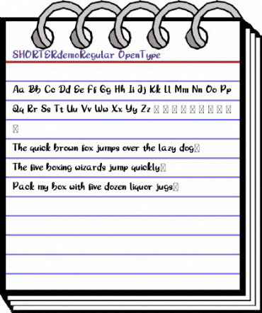 SHORTERdemo Regular animated font preview