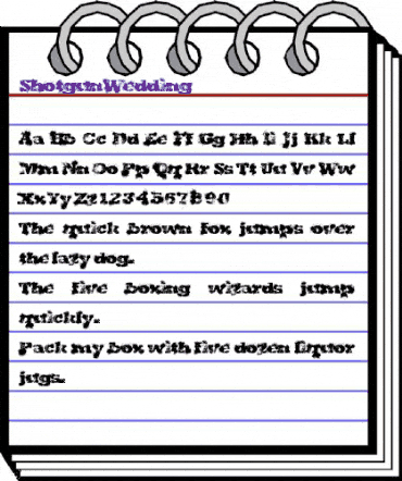 Shotgun Wedding Regular animated font preview