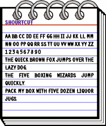 Shourtcut Regular animated font preview