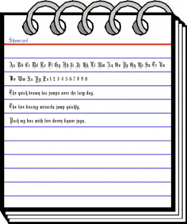 Showcard Regular animated font preview