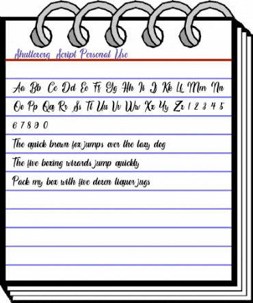 Shuttezerg Script Personal Use Regular animated font preview