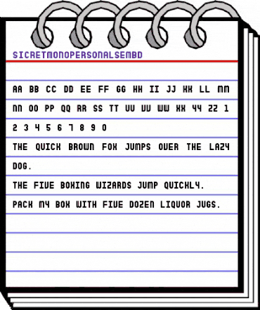 Sicret Mono PERSONAL Semi Bold animated font preview