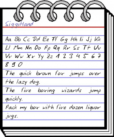 SiggiHand Regular animated font preview