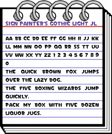 Sign Painter's Gothic Light JL Regular animated font preview Sign Painter's Gothic Light JL Regular animated font preview