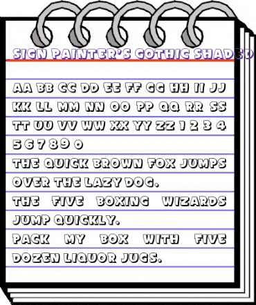 Sign Painter's Gothic Shaded JL Regular animated font preview