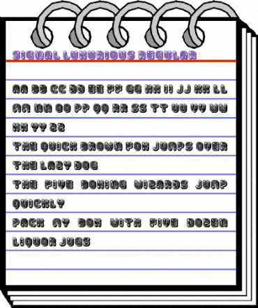 Signal Luxurious Regular animated font preview