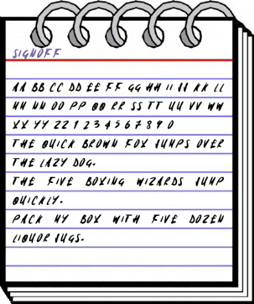 Signoff Regular animated font preview