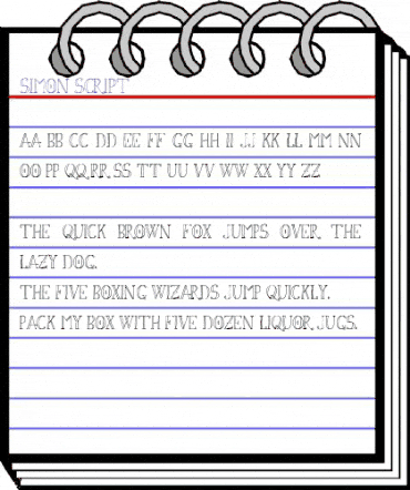 Simon Script Regular animated font preview
