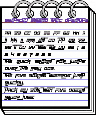 Simplicity Extend Italic animated font preview Simplicity Extend Italic animated font preview