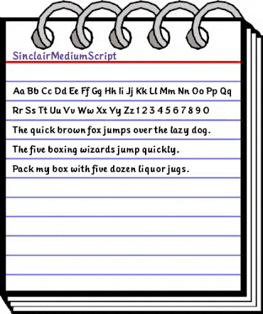 SinclairMediumScript Regular animated font preview