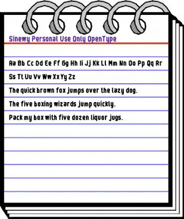 Sinewy - Personal Use Only Regular animated font preview