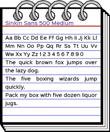 Sinkin Sans 500 Medium 500 Medium animated font preview