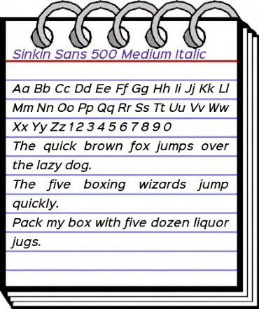 Sinkin Sans 500 Medium Italic 500 Medium Italic animated font preview