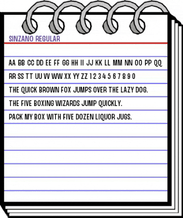 Sinzano Regular animated font preview