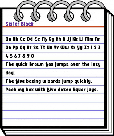 Sister Black animated font preview
