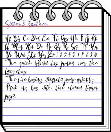 Sister & Brother Regular animated font preview