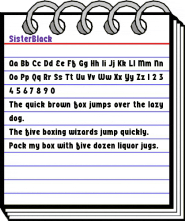 SisterBlack Regular animated font preview