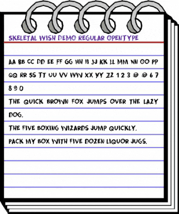 Skeletal Wish DEMO Regular animated font preview