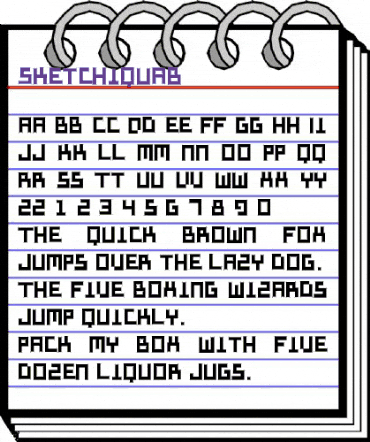 SketchiquaB Regular animated font preview