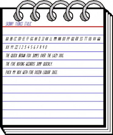 Skinny Things Italic animated font preview