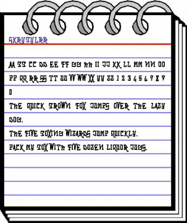 Skrybylrr Regular animated font preview