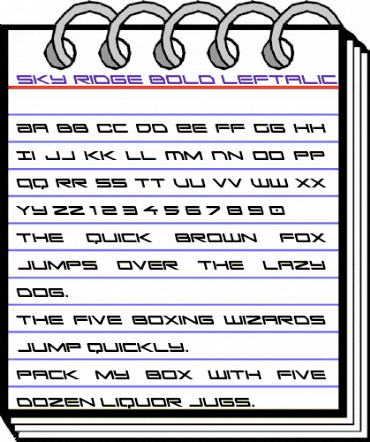 Sky Ridge Bold Leftalic Regular animated font preview