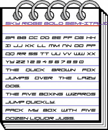 Sky Ridge Bold Semi-Italic Regular animated font preview