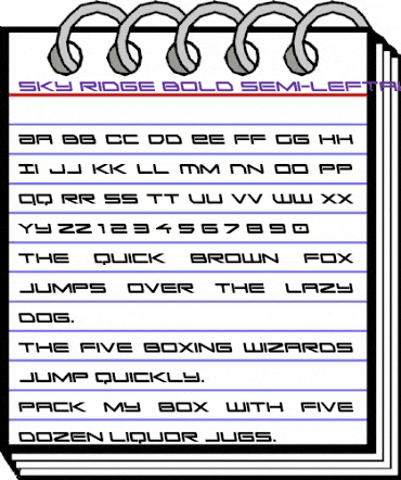 Sky Ridge Bold Semi-Leftalic Regular animated font preview
