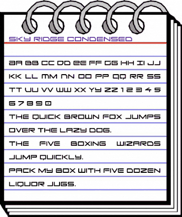 Sky Ridge Condensed Regular animated font preview