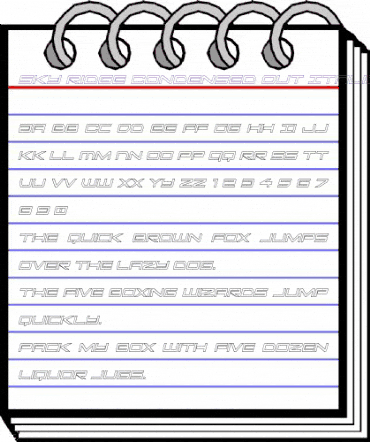 Sky Ridge Condensed Out Italic Regular animated font preview