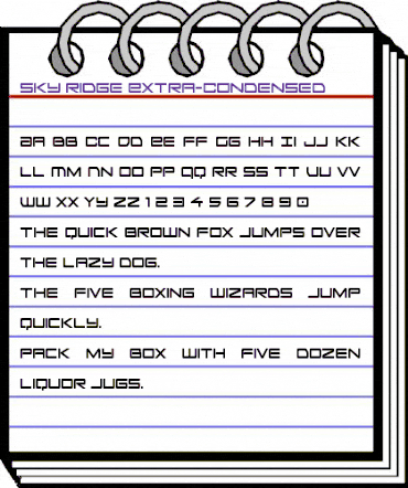 Sky Ridge Extra-Condensed Regular animated font preview