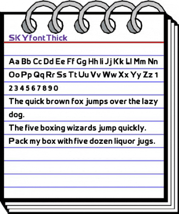 SKYfontThick Regular animated font preview
