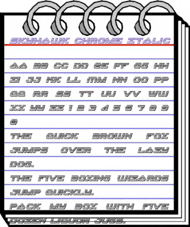 Skyhawk Chrome Italic Italic animated font preview