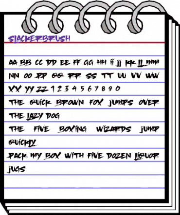SlackerBrush Regular animated font preview