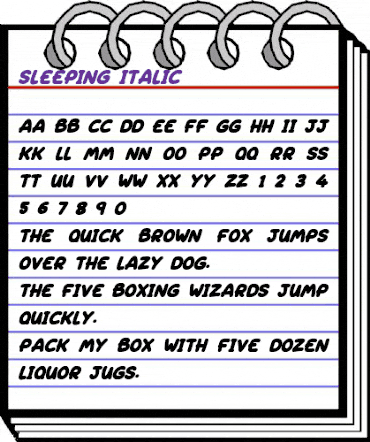 Sleeping Italic animated font preview Sleeping Italic animated font preview