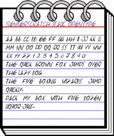 Slenderscratch Italic animated font preview Slenderscratch Italic animated font preview