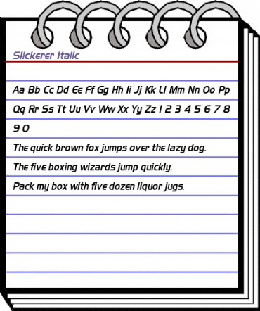 Slickerer kursiv animated font preview Slickerer kursiv animated font preview
