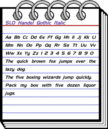 SLO_Handel_Gothic Italic animated font preview