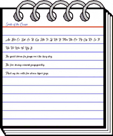 Smile of the Ocean Regular animated font preview