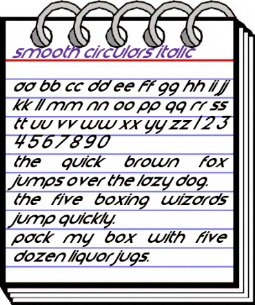 Smooth Circulars Italic animated font preview Smooth Circulars Italic animated font preview