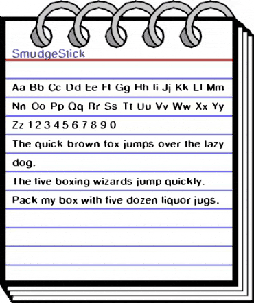 SmudgeStick Medium animated font preview