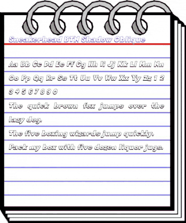 Sneakerhead BTN Shadow Oblique animated font preview Sneakerhead BTN Shadow Oblique animated font preview