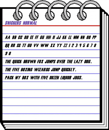 Snickers Normal animated font preview