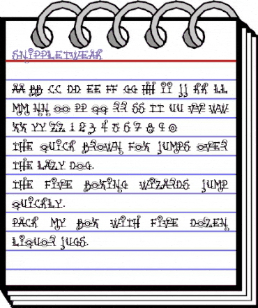 Snippletweak Regular animated font preview