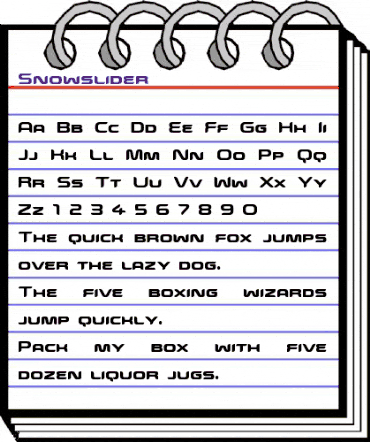 Snowslider Regular animated font preview