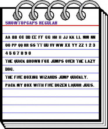 SnowtopCaps normal animated font preview
