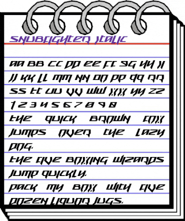 Snubfighter Italic Italic animated font preview Snubfighter Italic Italic animated font preview