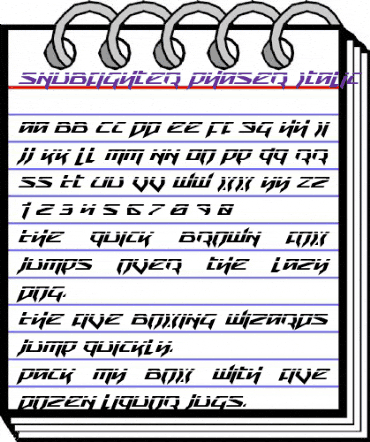 Snubfighter Phaser Italic Italic animated font preview Snubfighter Phaser Italic Italic animated font preview