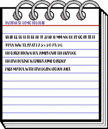 Snubnose DEMO Regular animated font preview